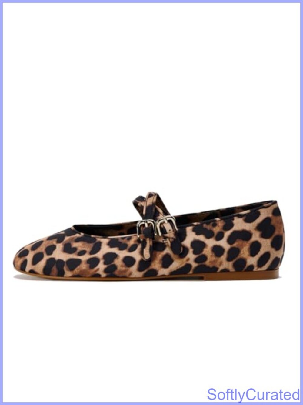 Leopard Print Ballet Flats Buckle Strap Mary Jane Shoes